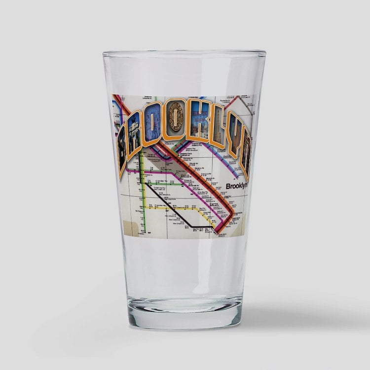 brookly logo Drinking Glass